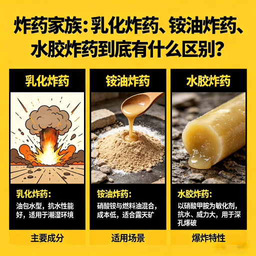 汤原炸药家族：乳化炸药、铵油炸药、水胶炸药到底有什么区别？